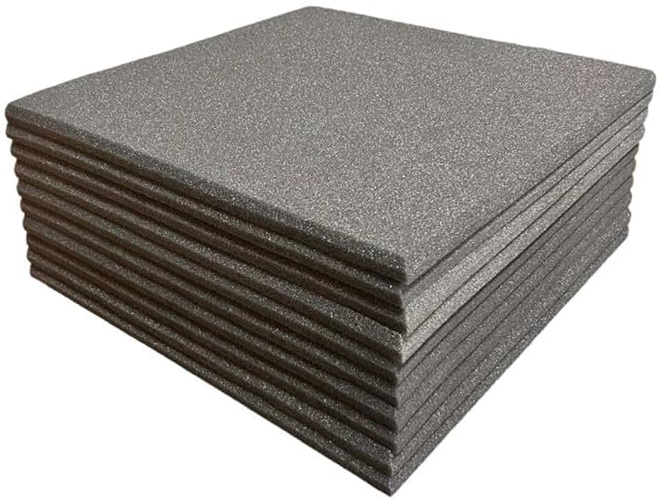 Espuma Acústica 50 X 50 X 2cm Lisa - 4 Placas Anti Chamas para Isolamento Sonoro em Estúdios e Salas de Ensaio