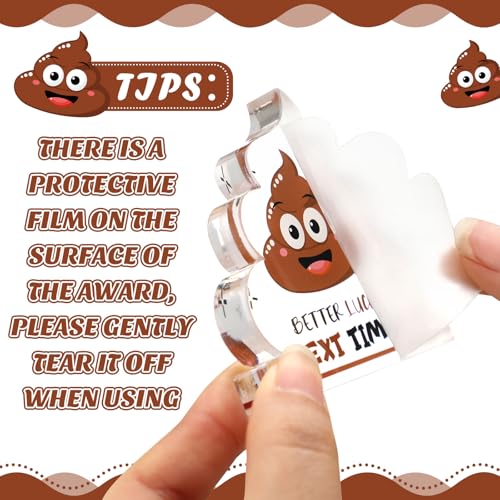 Equsion 12 Pcs Acrylic Awards Trophies Poop Emote Trophy Fun Award Gift Bulk Cute Funny Award Trophy Team Gifts Humorous Awards Prize for Events