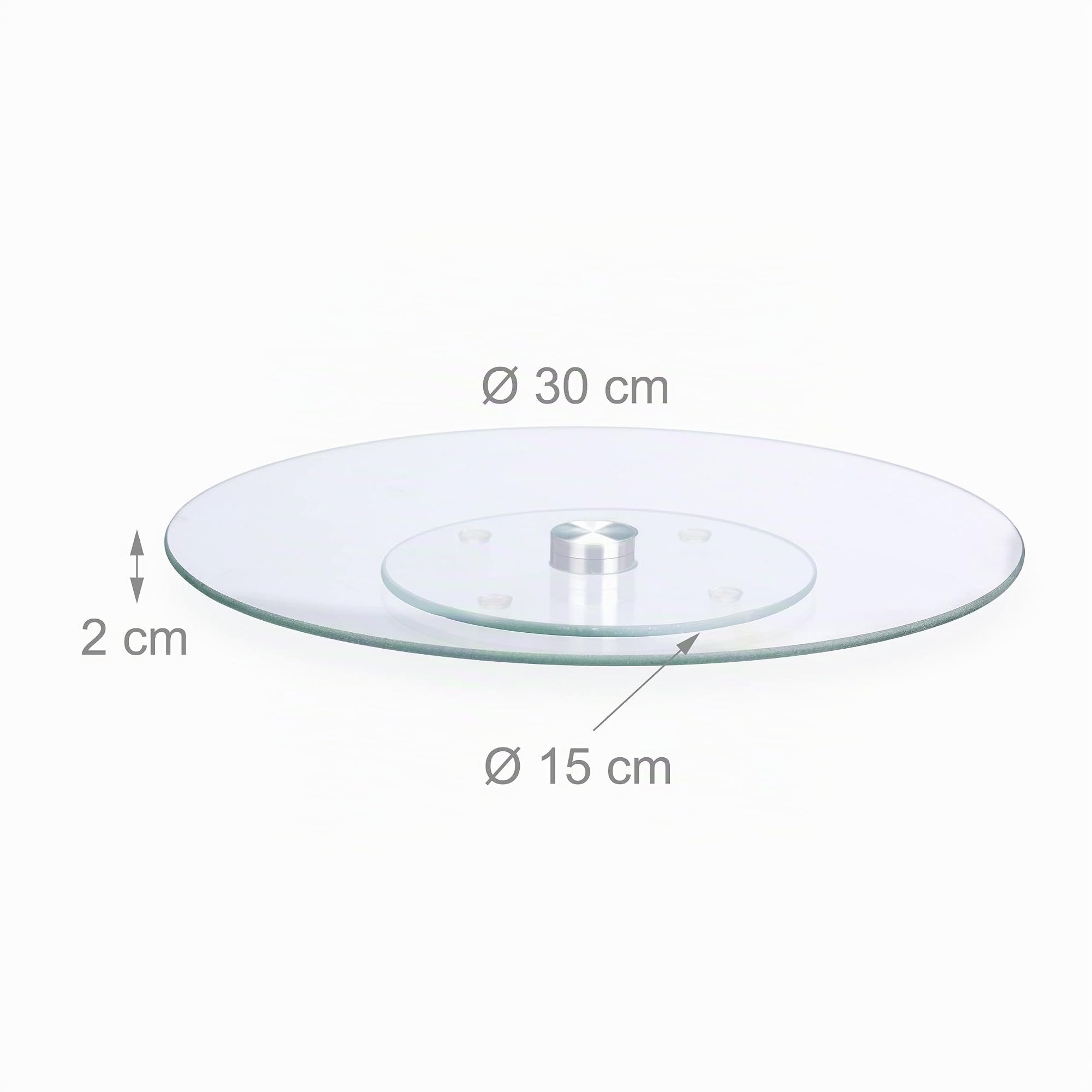 10 x Tortenplatte, 360º drehbar, ∅ 30 cm, zum Servieren & Dekorieren, Kuchen, runder Drehteller, Glas, transparent