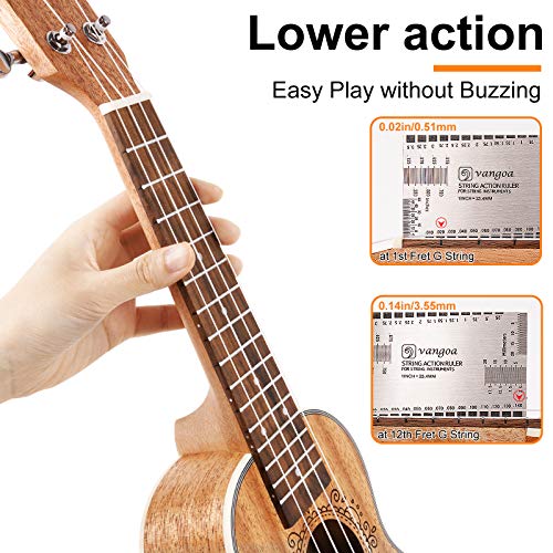 Vangoa Ukulele Soprano Mahogany 21 Inch Professional Acoustic Ukelele Four String Wooden Hawaiian Uke Beginner Kit For Kids Students Starter Kit thumb #6
