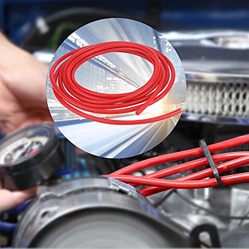 Recupero Fluidi Moto - Tubo Di Gomma Flessibile in Silicone - Car Auto 4Mm 5 Metri Per Vuoto - Ricambio Automobilistico Universale (Rosso)