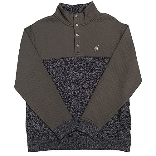 HOOEY Men's Stevie 1/4 Snap Pullover Charcoal Medium
