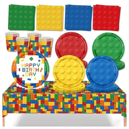 Juego de 69 Piezas de Vajilla Para Fiesta de Cumpleaños - Platos de Papel, Servilletas, Tazas, Mantel Para Baby Shower, Decoración Infantil Para 16 Personas
