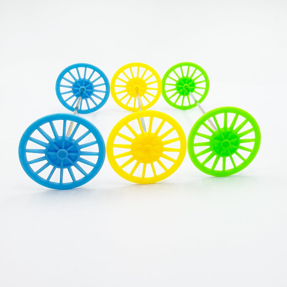 60PCS Vintage Plastic Wheels 37mm Model Toy Wheel with 30PCS Shaft Round Rod Axles for RC Car Truck Airplane DIY Model Toy Accessories (2x37MM)