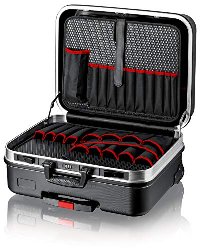 KNIPEX Tool Case "Big Basic Move", Empty, on Wheels, Telescopic Handle, 54 Inserting Options, 33 L Volume, Tool Trolley, Rolling Toolbox, 00 21 06 LE