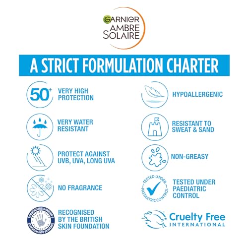 Garnier Ambre Solaire SPF 50+ Kids Anti-Sand Mist, Children's Sun Protection Spray, Non-Greasy and Fast-Absorbing, Water- and Sand-Resistant, Hypoallergenic, Sensitive Advanced, 150 ml - Image 6