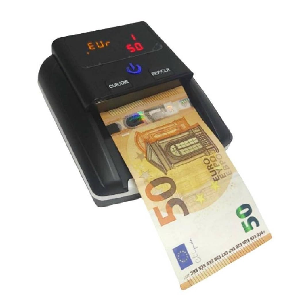 Trade Shop - Rilevatore Conta Banconote False Verifica Soldi Falsi Nero con Batteria al Litio