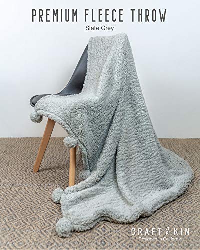 Premium Grey Fleece Throw Blanket, Luxurious Fuzzy Blanket, Blankets And Throws, Ultra Soft Blanket, Fluffy Blanket,Plush Blanket, Thick Blanket, Plush Blanket, Fleece Blanket (Full Size, 60” x 49.5”)