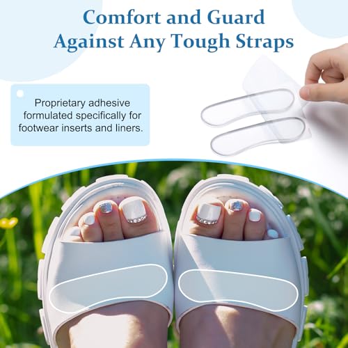 Image of Cutecrop 6 Pair Sandal Shoe Strap Extender Heel Sandal Strap Cushion Strips Heel Grips Liner Insert for Shoes Too Big Preventing Slipping, Rubbing, Non-Slip (Transparent)