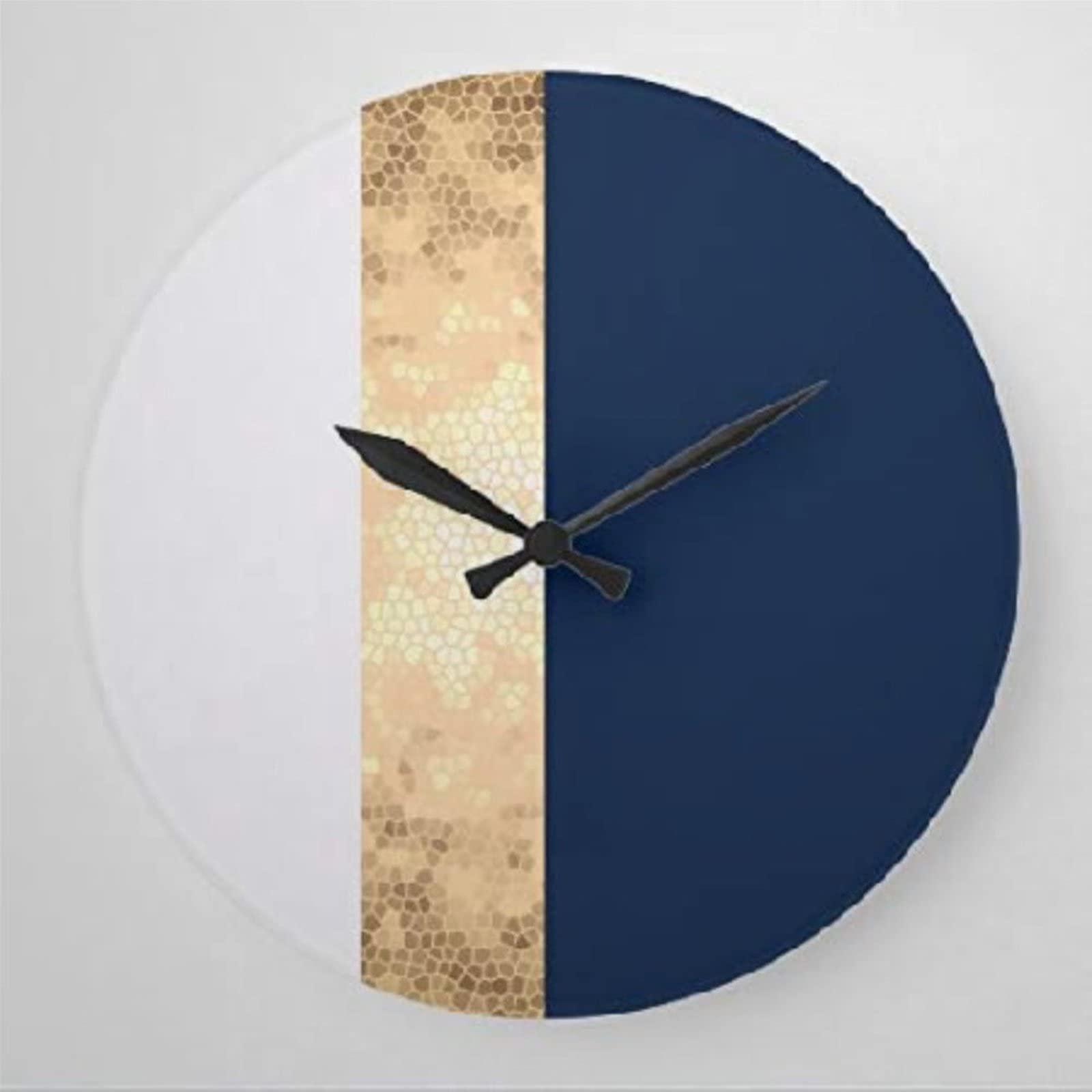 Cuisine et hôtel : pendule murale dorée ronde de 25 cm chic