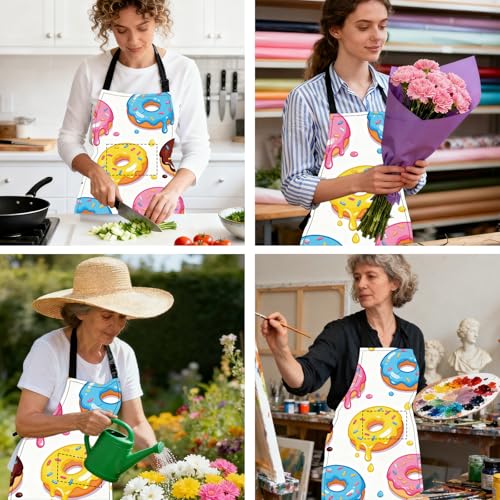Image of Nuxovilar Cute Cooking Kitchen Apron, 26.77 * 30.7 Inches, Essential for Kitchen Cooking, Baking, Festive Gatherings
