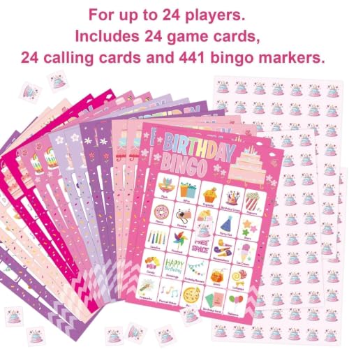 Juego de Bingo de Cumpleaños para Niños y Niñas 24 Jugadores miniatura 3