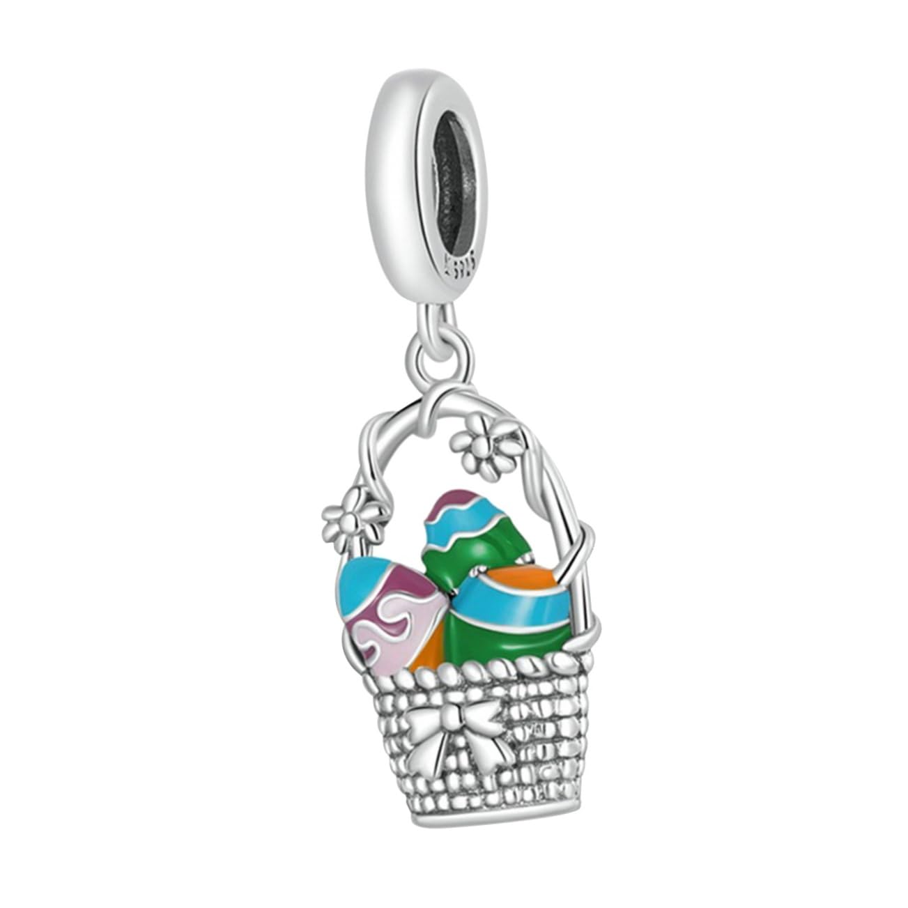 NUOBESTY Braccialetto Con Ciondolo A Forma Di Cestino Di Pasqua in Argento S925 Per La Creazione Di Gioielli Accessorio Decorativo Con Cerniera