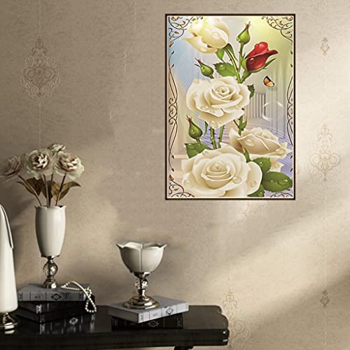 5D DIY Diamond Painting Children Adults Flowers Rose Pictures Painting Colourful Pattern Embroidery Kits 5D Diamond Painting Home Wall Decoration Living Room Bedroom Entrance Decoration (B) - Image 4