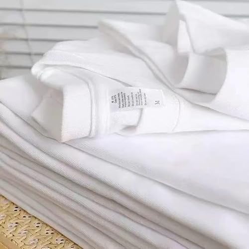 Camiseta Lisas Marga Corta Cuello Redondo Hombre y Mujer, Muy Suave y Transpirable Bàsico y Cómodo Estilo Casual Uso para Diario Blanco S