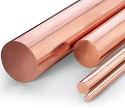 Round Full Electroplated Copper Bar from 3 to 70 mm in Various Lengths (Diameter 3 mm Long 1 Metre)
