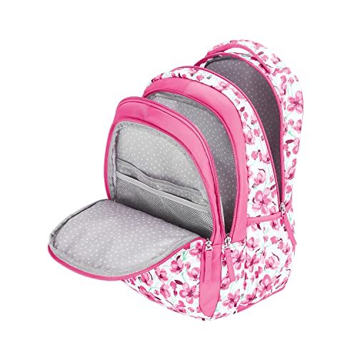 Buy GENIE Camellia School Bag for Girls, 17 inch Backpack for Women, 3 compartments with Home