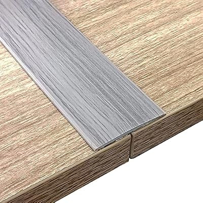 Vinyl-Floor-Transition-Strip-Self-Adhesive 20 FT Rubber Door Transition Strips for Vinyl Flooring Edges 2" Wide (Woodgrain Grey, 20FT)