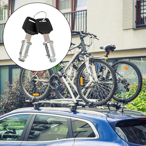 AXVRAV 4 Stück Schlosskerne für Thule, Dachgepäckträger Sicherheitsschloss Silber Schlosskerne, Thule Auto Gepäckträgersystem Schließzylinder, 4 Schließzylinder, 4 Schlüssel und 1 Kontrollschlüssel