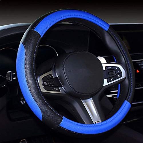 15-Inch Anti-Slip Microfiber Leather Steering Wheel Cover – Includes Needle & Thread, Universal Fit