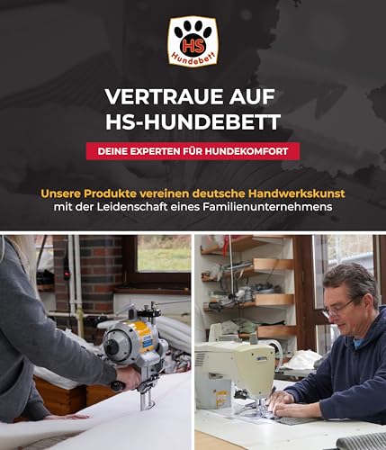 HS-Hundebett® Sommerdecke Baumwolle mit Füllung und Antirutsch L (75x115 cm) – Gepolsterte Hundedecke für den Sommer – Waschbar & Langlebig – Leichte Hunde Sommerdecke – Pfote Anthrazit, Made in DE