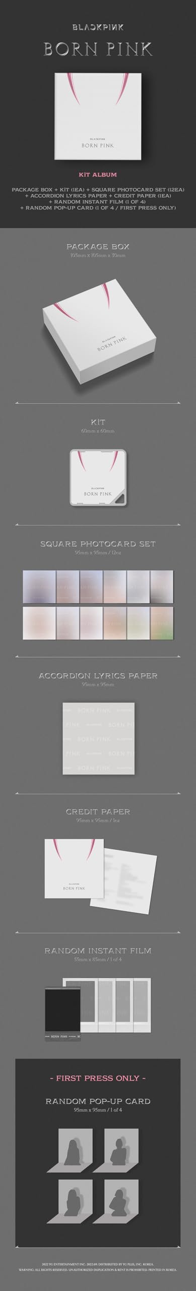 YG ENTERTAINMENT born pink -kit albu-