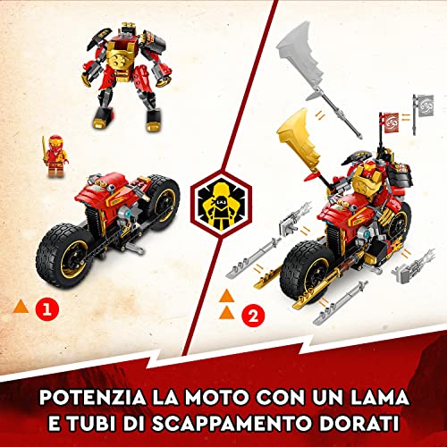 NINJAGO Mech Rider di Kai - EVOLUTION, Moto Giocattolo Ninja Potenziabile, Giochi per Bambini, Bambine, Ragazzi e Ragazze da Collezione con Action Figure e 2 Minifigure 71783 - Lego - Immagine 5