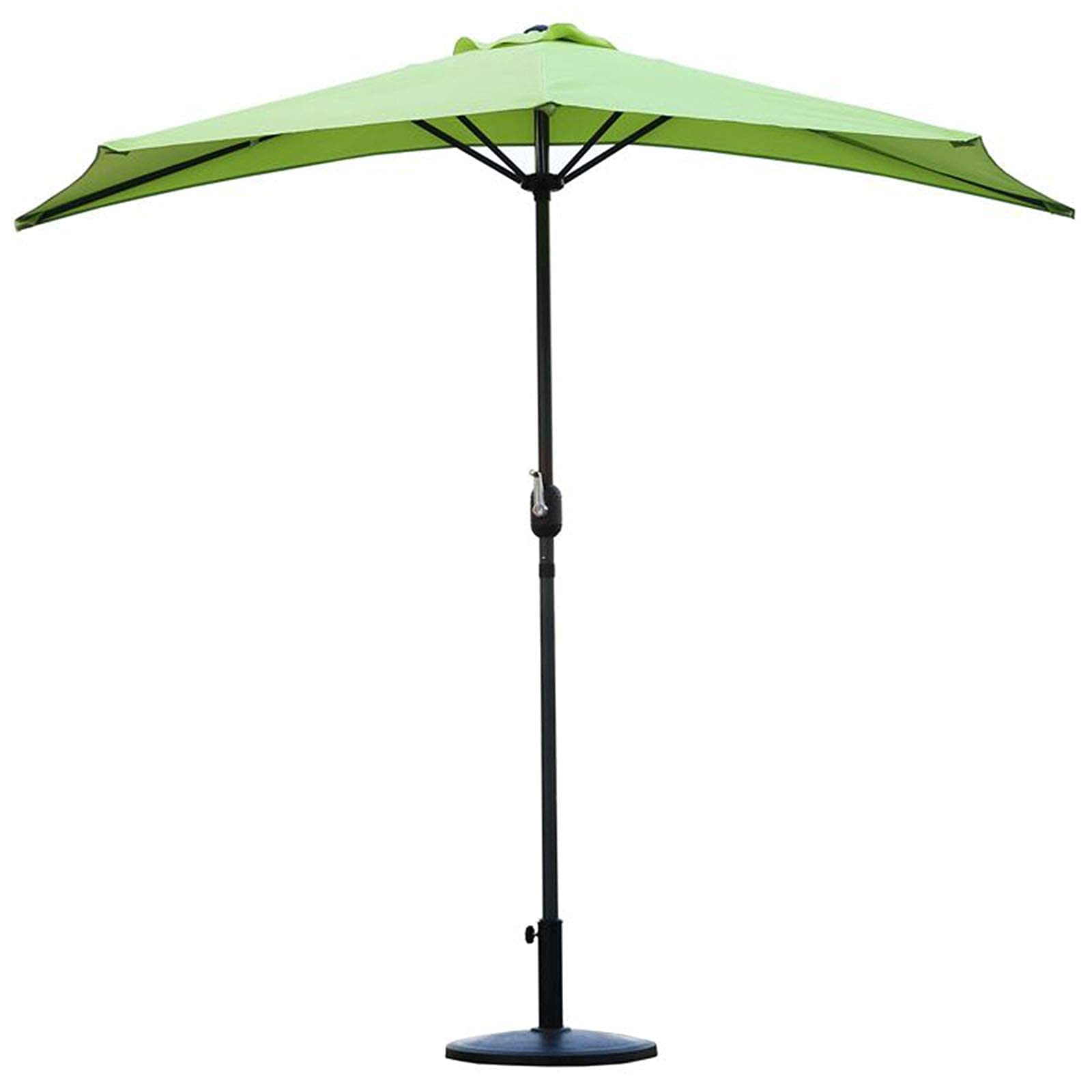 Sombrilla semiredonda para balcón de 2,7 m/9 pies, sombrilla para exteriores impermeable con manivela, sombrilla para mesa de jardín, perfecta para playa, bar, patio, cubierta, parasol, verde hierba