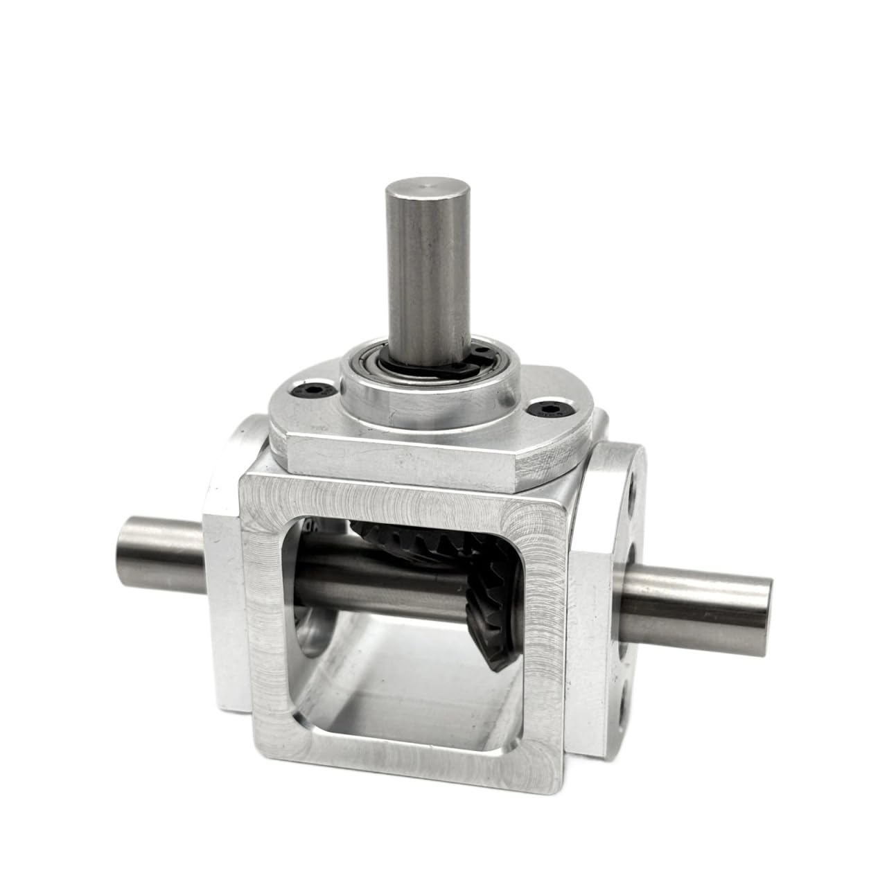 Gearbox 90 Degree Commutator 1 to 1 Transmission Spiral Bevel Gear Angle Reducer 10mm Dual Output Shaft Reversing Gearbox Steering Direction