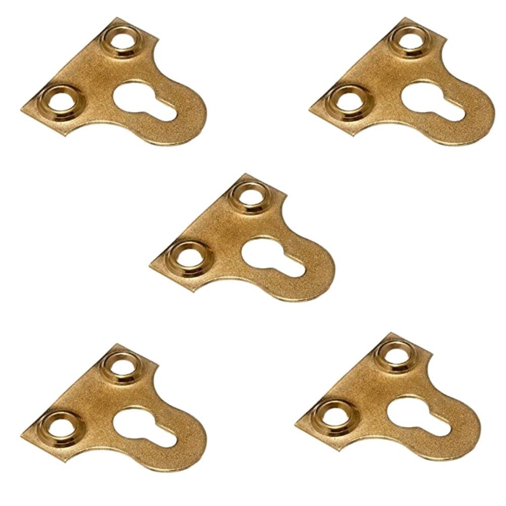 Sisi Uk Brass Picture Hanging Plates Mirror Glass Frame Hanging 50Mm Slotted Fixing Plates Plated Secure Flat Picture Frame Hanger Bracket 10Pc
