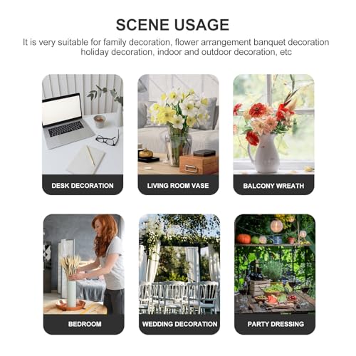 Vase en céramique blanche SOLUSTRE pour fleur séchée et centre de table de salon chaleureux