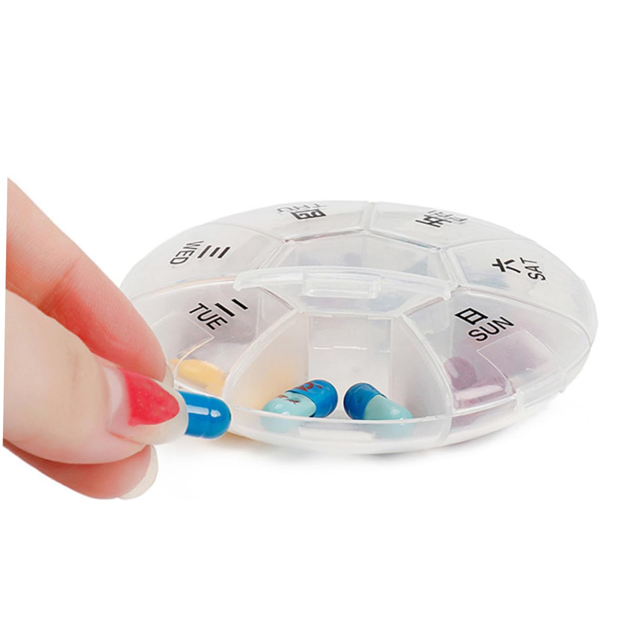 Gogogmee 7-Day Weekly Cases Organizer Portable Pill Box Medicine Storage Dispenser Holder Splash-Proof for Seniors