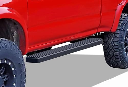 APS iBoard - Estribos de aluminio negro de 5 pulgadas de tercera generación, escalón lateral para Toyota Tacoma Xtra Cab seleccionada
