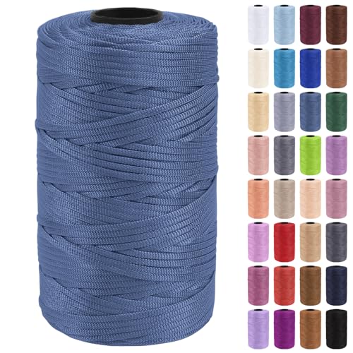Uiopa Hilo Macrame 3mm x 200m Cuerda Macrame Polipropileno Plano Hilo de Ganchillo para Bolsos a Crochet, Bolso de Mano, Sombrero, Manualidades, Envolver Regalo, Proyecto de Bricolaje