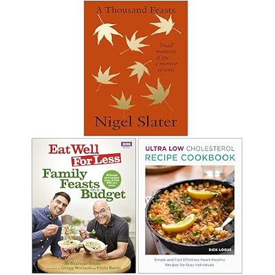 A Thousand Feasts, Family Feasts on a Budget & Ultra Low Cholesterol Recipe Cookbook 3 Books Collection Set