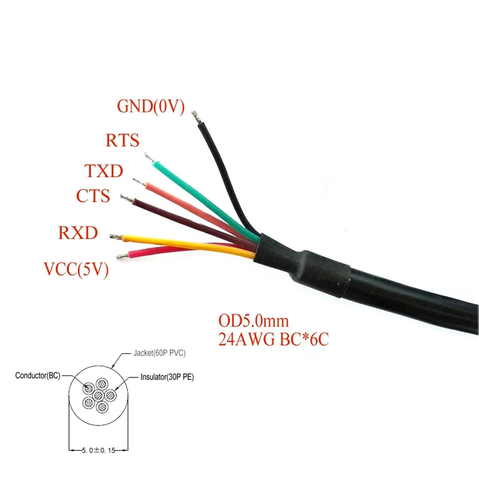 USB-RS232-WE-1800-BT Câble d'interface série haute vitesse pour contrôleur de routeurs BMS DS_USB_RS232_Cable DIY (20 cm)
