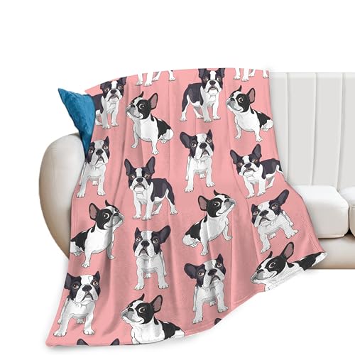 Boston Terrier Blanket Boston Terrier Gifts for Girls Kids Boys Woman Dog Lover Throw Blanket Soft Warm Fleece Flannel Plush Blankets for Bed Sofa Couch 40"x50"