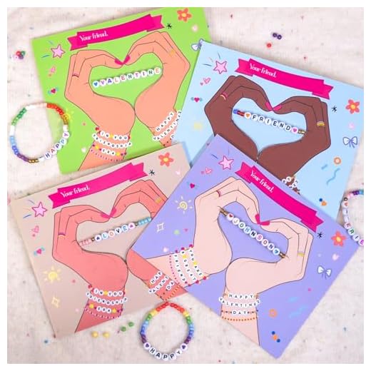 Thigreact Valentines Day Gifts for Kids - Personalized Name Bracelet Making Kit - Valentine Gift Exchange for Boys Girls Toddlers Class Classroom School Party Favors
