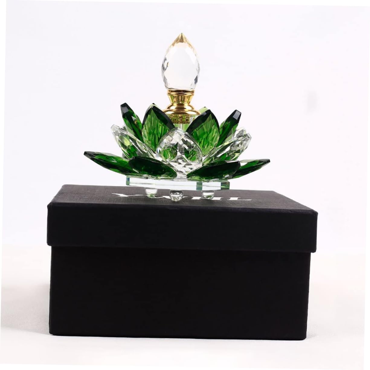 HOMSFOU 1stk Lotus Parfüm Flasche Parfümflaschen Aus Glas Parfüm Flaschen Vintage-parfümflaschen Parfümflaschen Leer Dekorativ Glasflasche Kleine Terrarien Füllung Weißer Kristall Spender