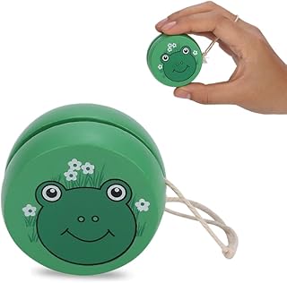 Dioche Wooden Yoyo for Kids Beginners, YoYo with String, Cute Cartoon Pattern Beginner Yoyo Ball Toy, Early Education Teaching Toy for Kid Child