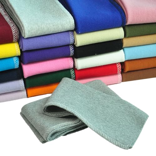 OCTHIRLZ Finished Rib Knitted Fabric Seamless Ribbed Trim Fabric for Sewing Sleeve Cuffs Waistbands Collar
