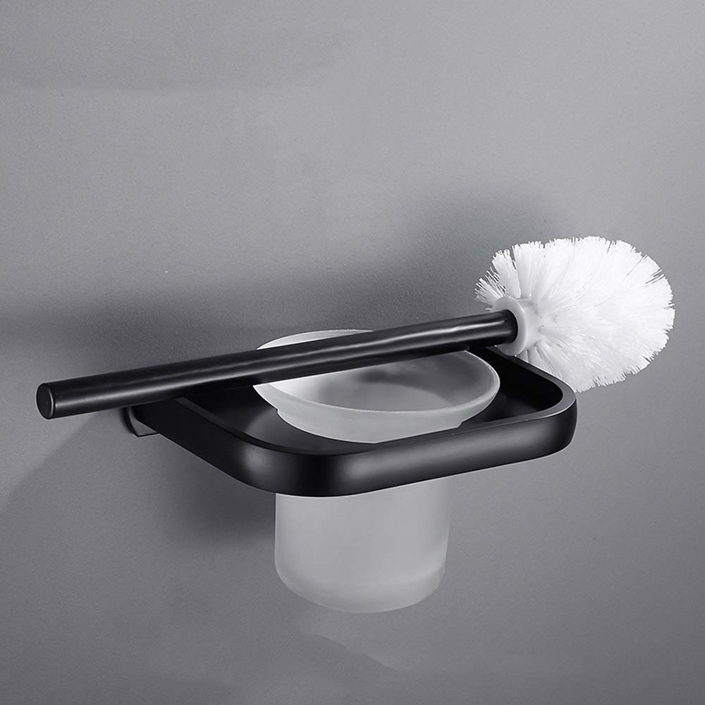 Nff Pennello per La Spazzola per La Spazzola, Spazzola in Alluminio A Muro Pennello per La Toilette Nero, Spazzola da Bagno con Setole Resistenti E Manico Lungo