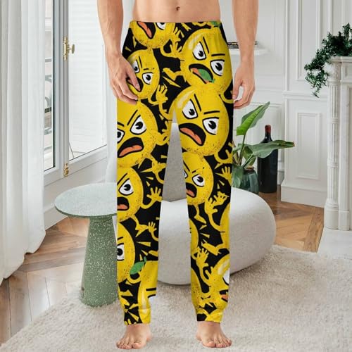 Funny Lemon Men's Pajama Bottoms Sleep Lounge Soft Comfy Pants Sleepwear2