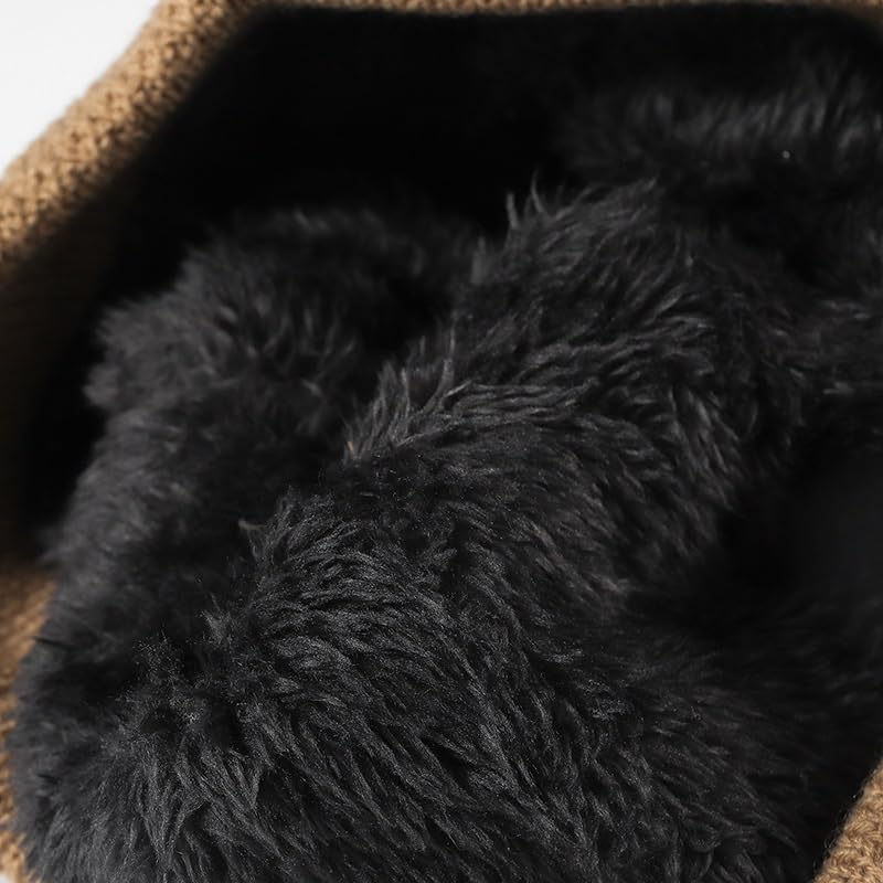 Men's Velvet Casual Knitted Hat for Warmth Ear Protection Woolen Hats