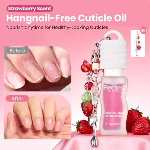 Image of Beetles Cuticle Oil for Nails, Strawberry Scent with Charm, Non-Greasy