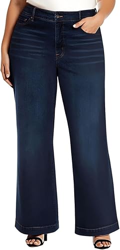 Jessica Simpson Womens True Love Trouser Wide Leg Jean Plus