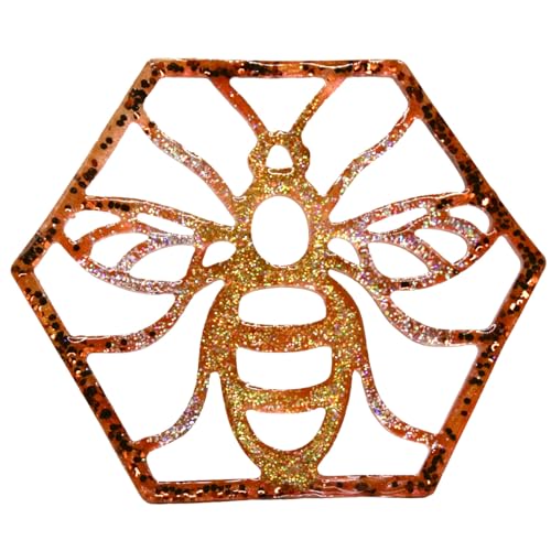 Dessous de verre coloré abeille paillettes table design