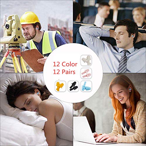 Oordopjes, silicone, 12 paar oordopjes, met opbergdoos, flexibele oordopjes, waterdichte oordopjes, voor zwemmen, reizen en slapen - Image 3