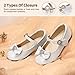 Dream Pairs ANGEL-22 Mary Jane Front Bow Heart Rhinestone Buckle Ballerina Flat (Toddler/ Little Girl) New, White, 5 M US Toddler
