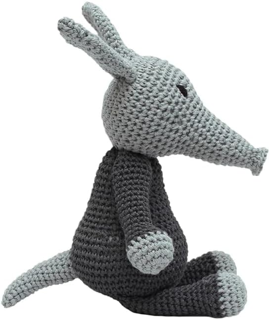 Black-Grey Aardvark Crochet Doll Handmade Amigurumi Plush Toy VAC